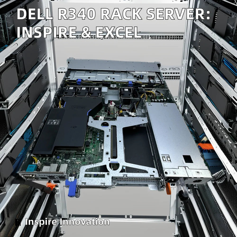 Original Poweredge Dell R340 Rack Server with Xeon Processor 2U Form Factor in Stock