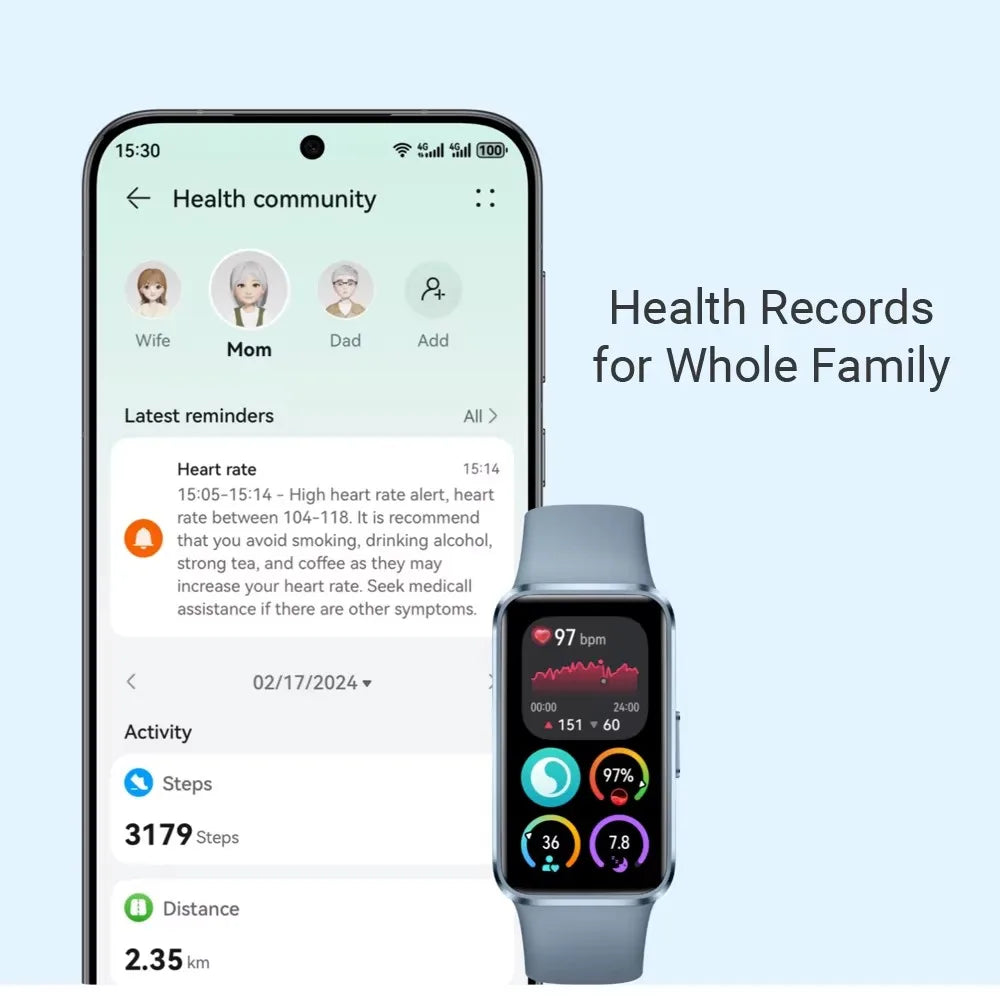 2025 NEW HUAWEI Band 10 Smartwatch Original Compatible with IOS & Android,Sleep Tracking,Health monitor,14 days battery li