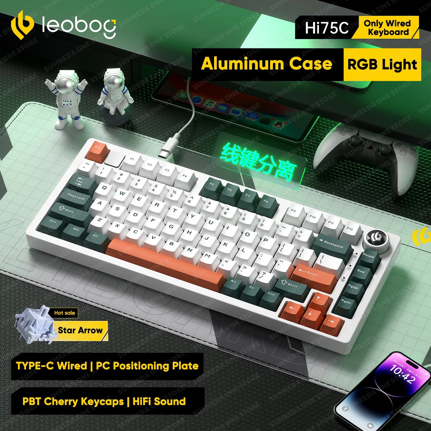 Leobog Hi75C Gaming Aluminum Wireless Mechanical Keyboard Kit Hi75 Hi75C Pro 81Keys Bluetooth 2.4G Wired  Hotswap Gamer Keyboard