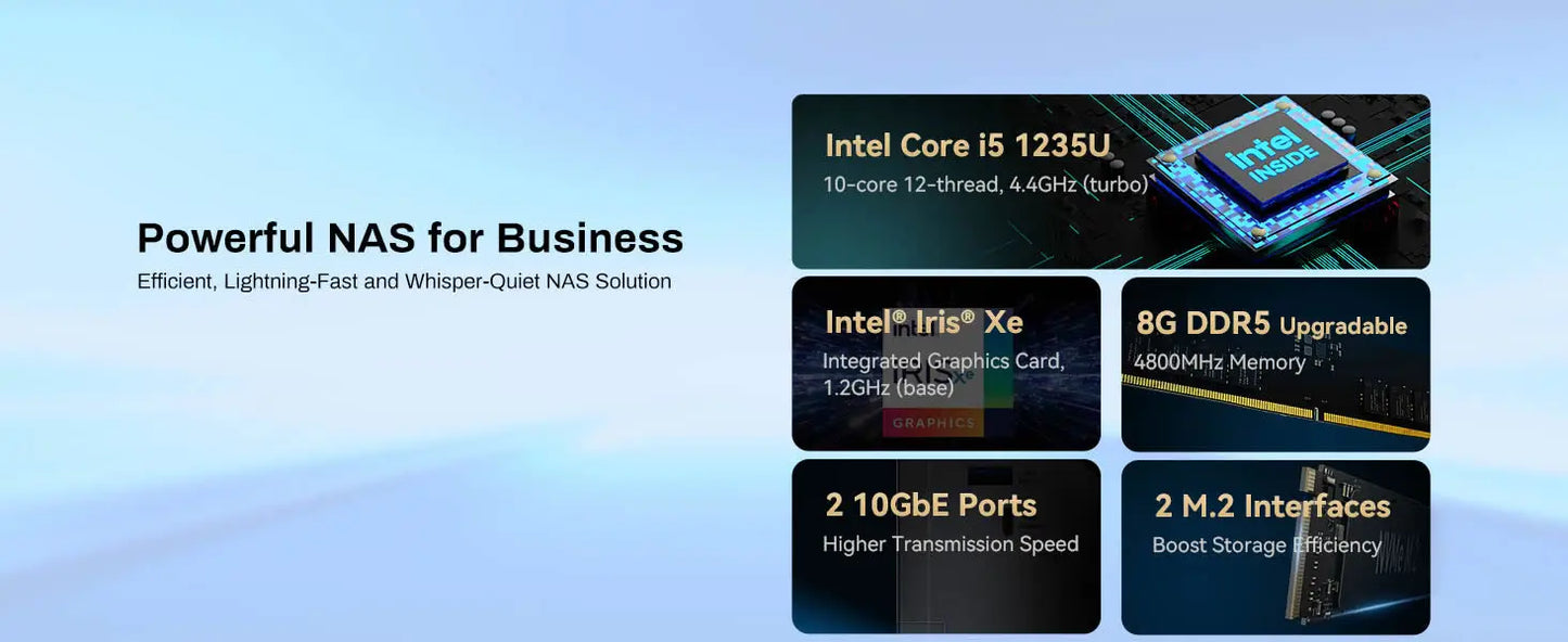 TERRAMASTER F4-424 Max NAS Storage - 4Bay Core i5 1235U 10Cores 12 Threads, 8GB DDR5 RAM, Network Attached Storage(Diskless)