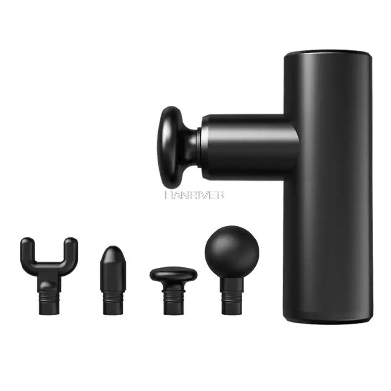 Mini Massage Gun Deep Muscle Vibration Relief Pain Relax Fitness Equipment Noise Reduction Design 4 Massage Heads Massager