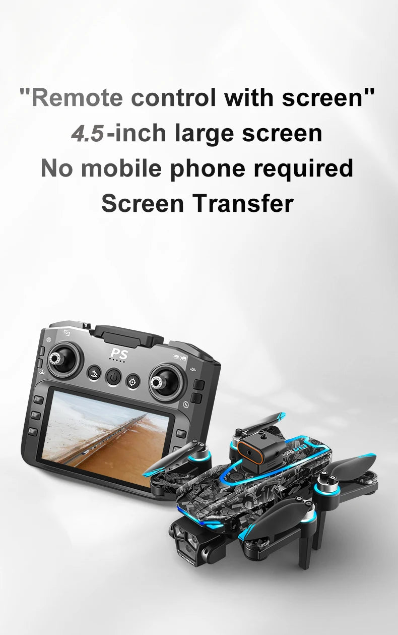 New D13 Drone 4K Professional Three HD Camera with Large Screen 5G WIFI FPV Dron Brushless Optical Flow Hover Folding Quadcopter