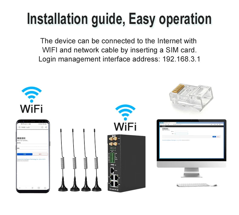 BLIIOT 4G Industrial Edge Router Smart City Street WiFi Router Upload Cloud Platform ThingsBoard Data Acquisition IO Module