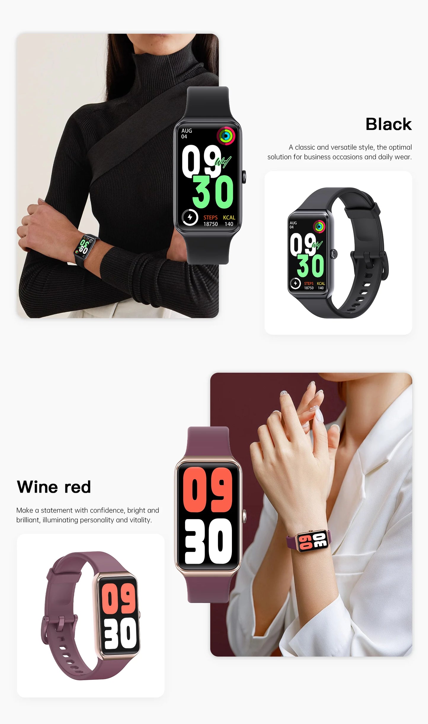LIGE New 1.47” HD Smart Watch Women's Sports Fitness Bracelet Thermometer Health Monitor Waterproof Women Smartwatch for Xiaomi