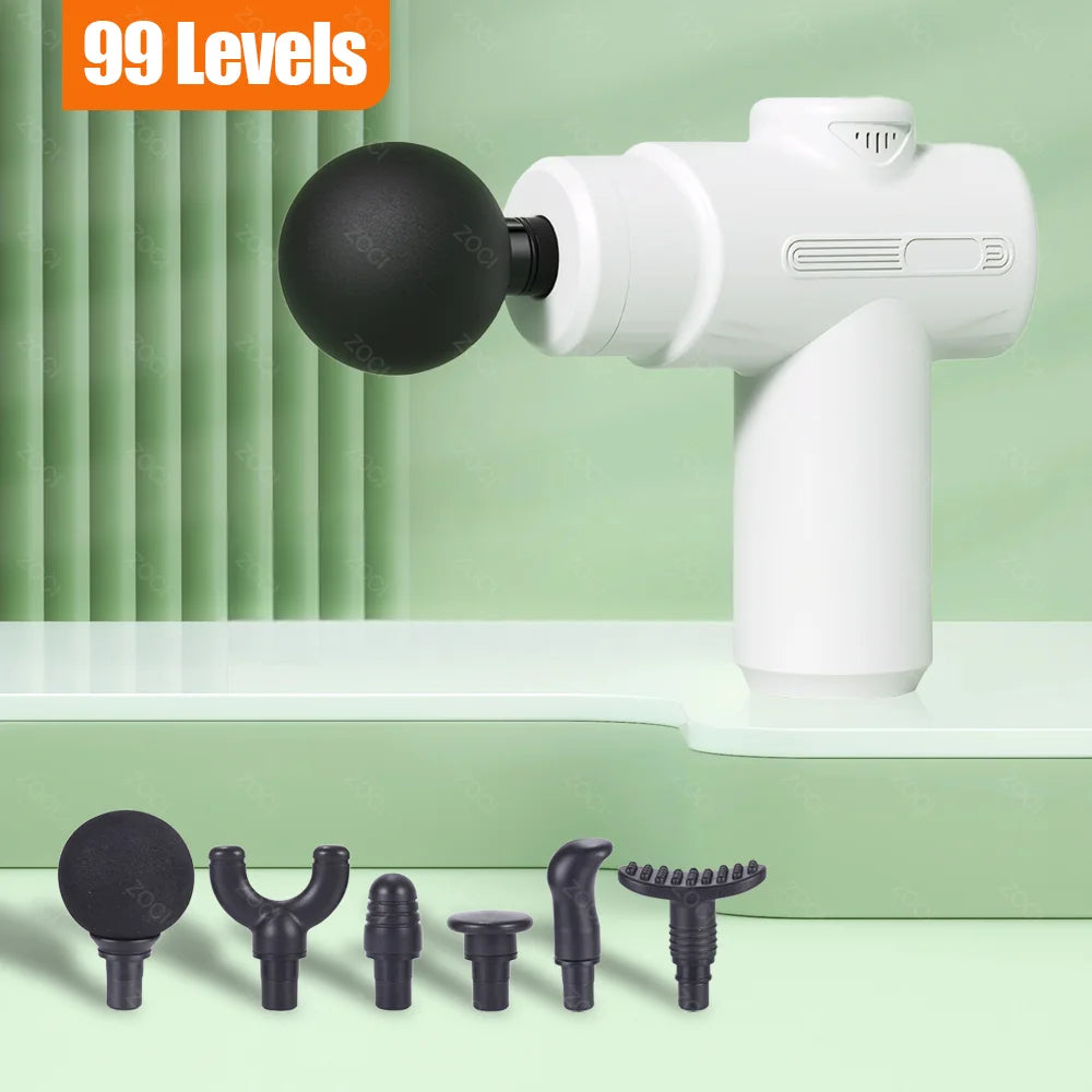 99 Levels Massage Gun Mini Deep Tissue Vibration Muscle Massager Portable Handheld Fascia Gun Digital Display Massager for Body