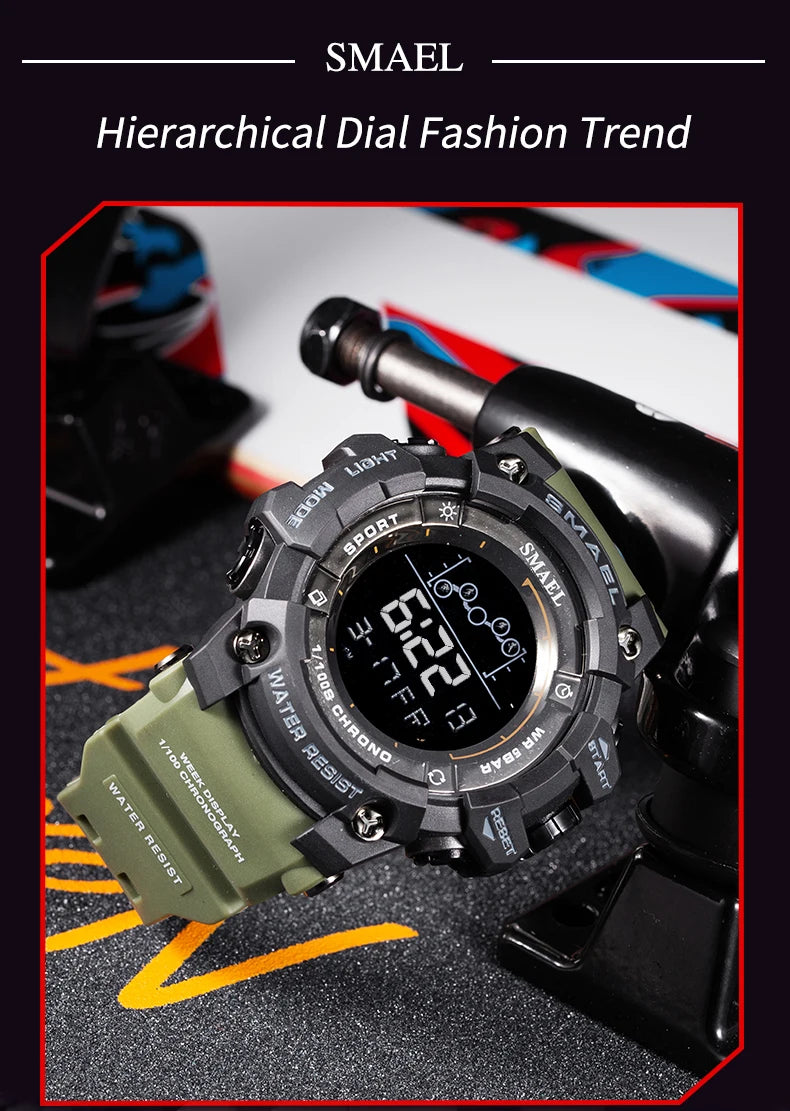 SMAEL Digital Watches Sports for Men 50m Waterproof LED Watches 8082 Men;s Wristwatches Digital  Clock Mens Sport Watches