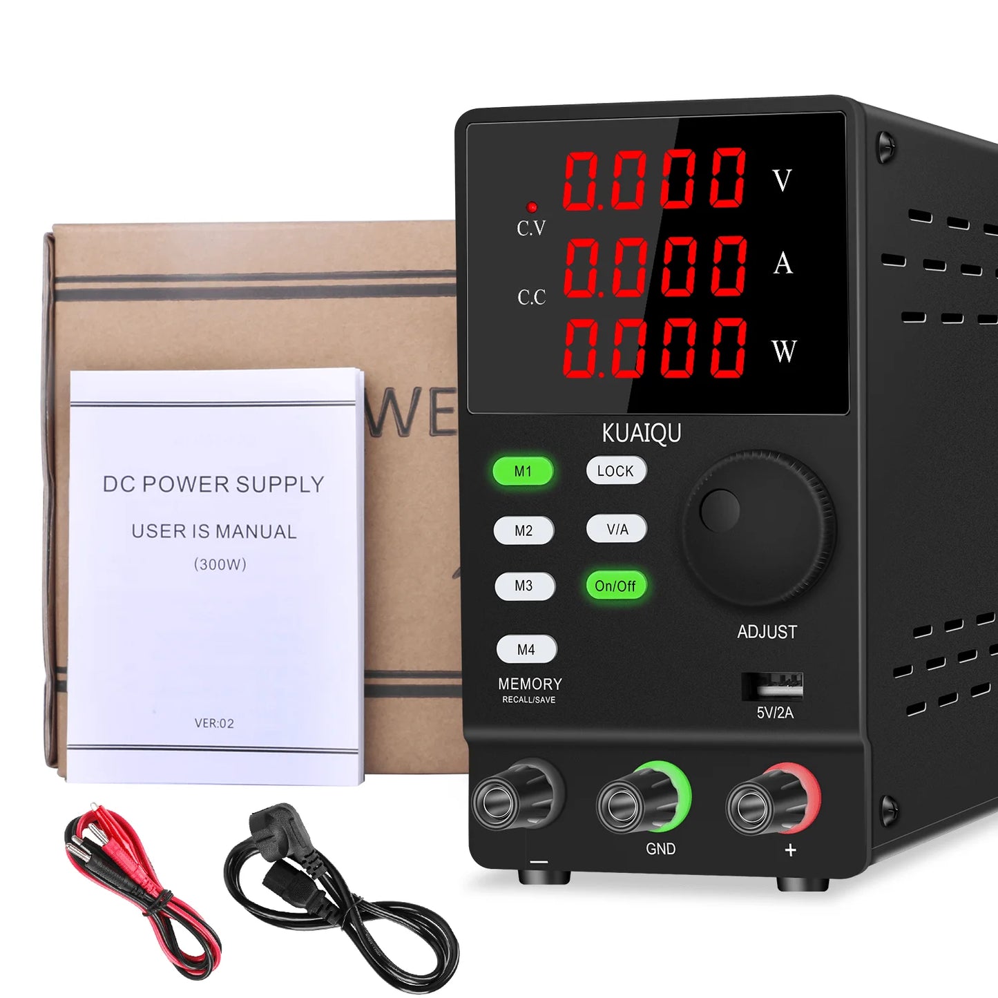 30V10A Programmable DC Power Supply Adjustable Bench Power Supply,M1-M4 Storage, Fast Output, Preset Voltage Current,60V 120V