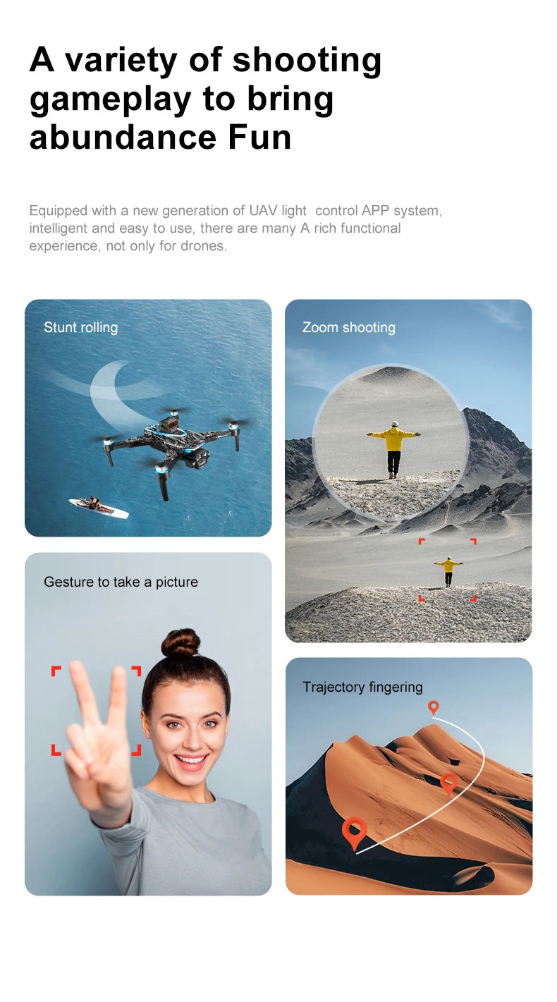 New D13 Drone 4K Professional Three HD Camera with Large Screen 5G WIFI FPV Dron Brushless Optical Flow Hover Folding Quadcopter