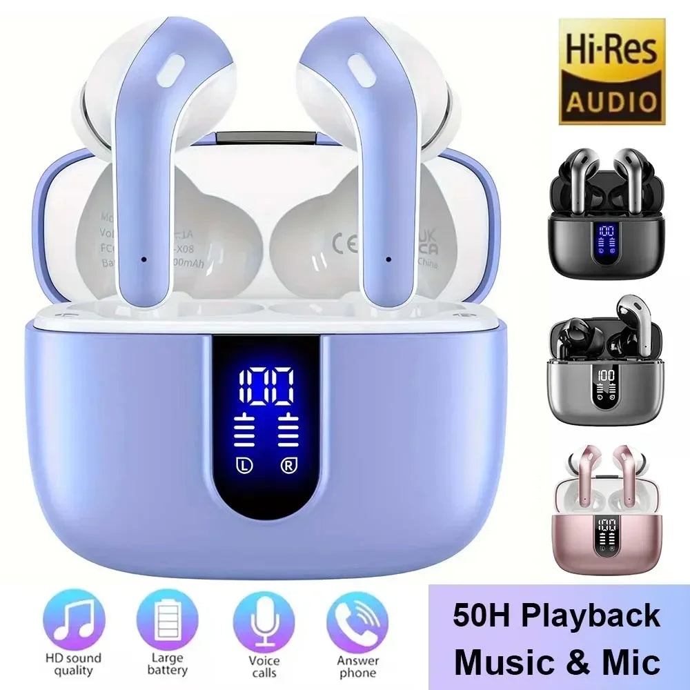 TWS LED Display Wireless Earbuds 50H Playback Mic Sport In Ear Buds Bluetooth Earphone For Smart Phone Laptop Computer