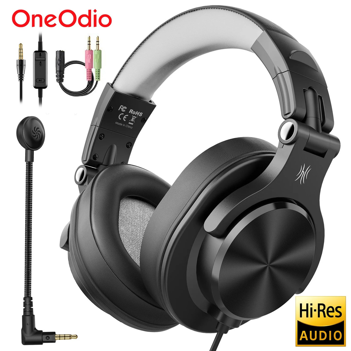 Oneodio A71D Computer Gaming Headset With Detachable Microphone Wired Over Ear Call Center Headphones For PC Skype Office Gamer