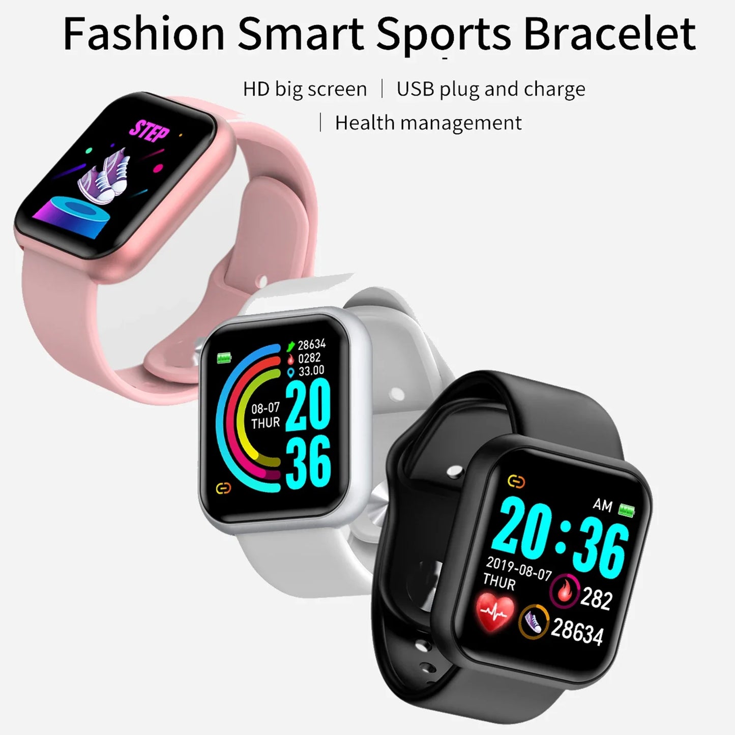 Y68 Smart Watch For Women Men Wristwatch bands BT Connected Phone Player Music Fitness Sport Bracelet Sleep Monitor d20 Watches