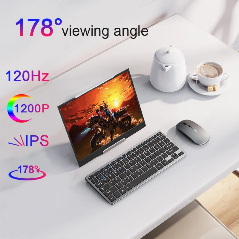 LANLIPU 16inch Portable Monitor 120HZ 1200P 16:10 100%sRGB HDR 400Cd/m² Game Display For Laptop Macbook Phone Switch Xbox PS4/5