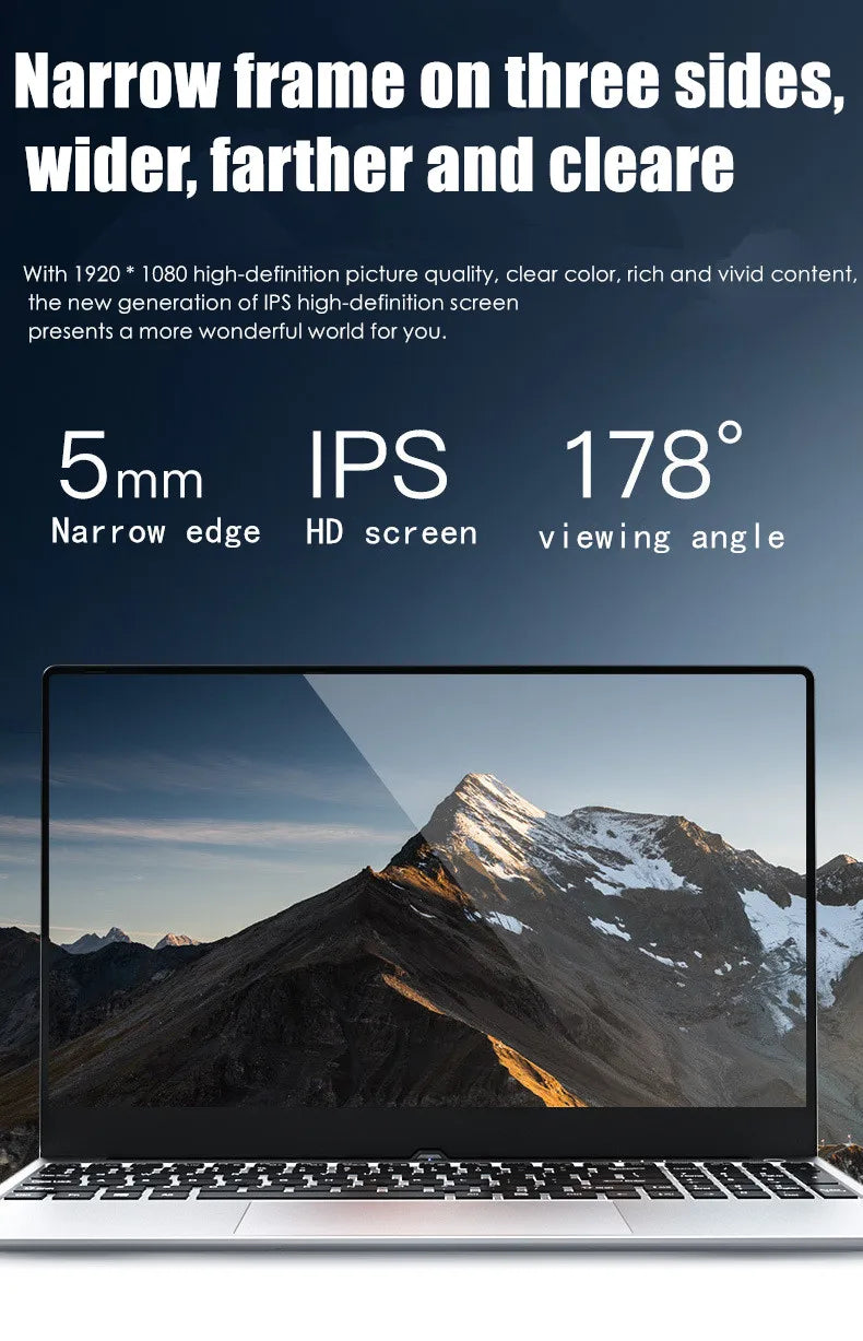 15.6 Inch Notebook Intel Core i9 10880H i7 1165G7 Ultrabook Max 32GB RAM 2TB SSD Gaming Laptops With Backlit Keyboard IPS Screen