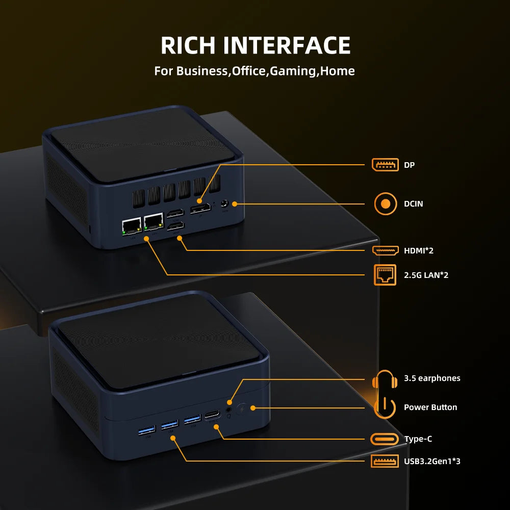 ZXIPC Mini PC Ryzen 7 5800H 6600H 7735HS 4500U DDR4 16GB 512GB Nvme SSD WIFI6 BT5.2 Desktop MINI PC Gamer Computer Four Display