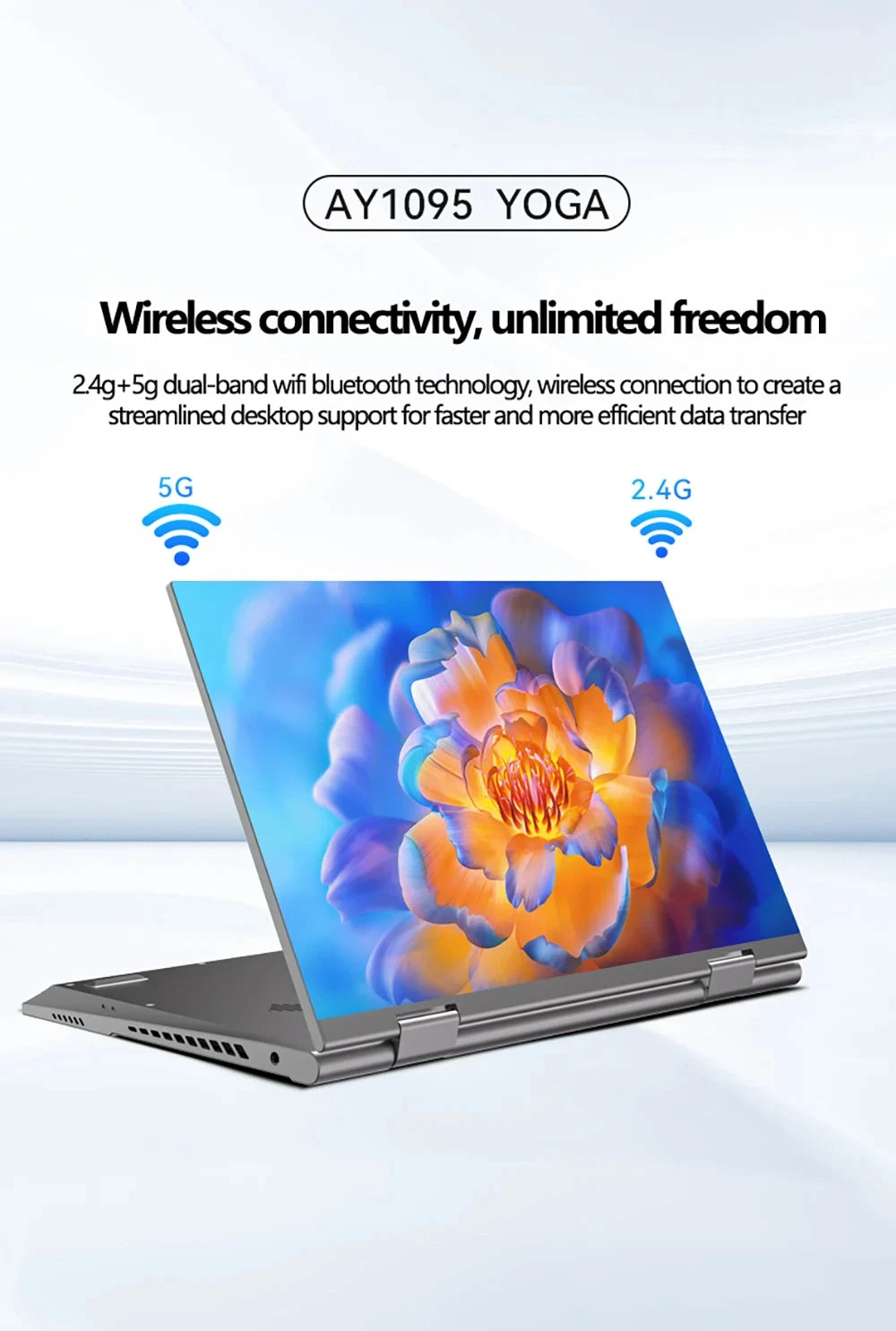 2-in-1 Touch Screen Tablet Laptop 10.9-inch 360° Flip Notebook Intel N95 16GB DDR5 2TB SSD HD Camera Backlit Keyboard Laptop