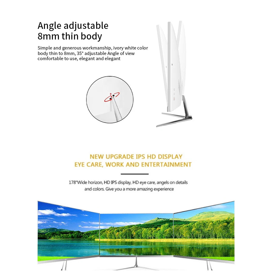 Touch Screen All-in-One Desktop10-Point Capacitive 24" Gaming Pc Desktop Computer Complete Full Set Support Wifi Pc All In One