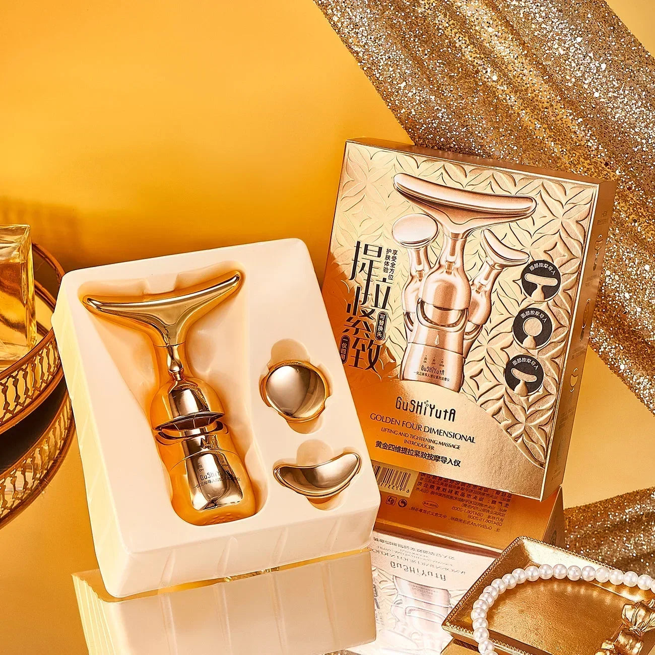 3 in 1 Face Massager Neck Facial Eye Massage Introducer Microcurrent Skin Rejuvenation Anti Aging Beauty Device Wholesale