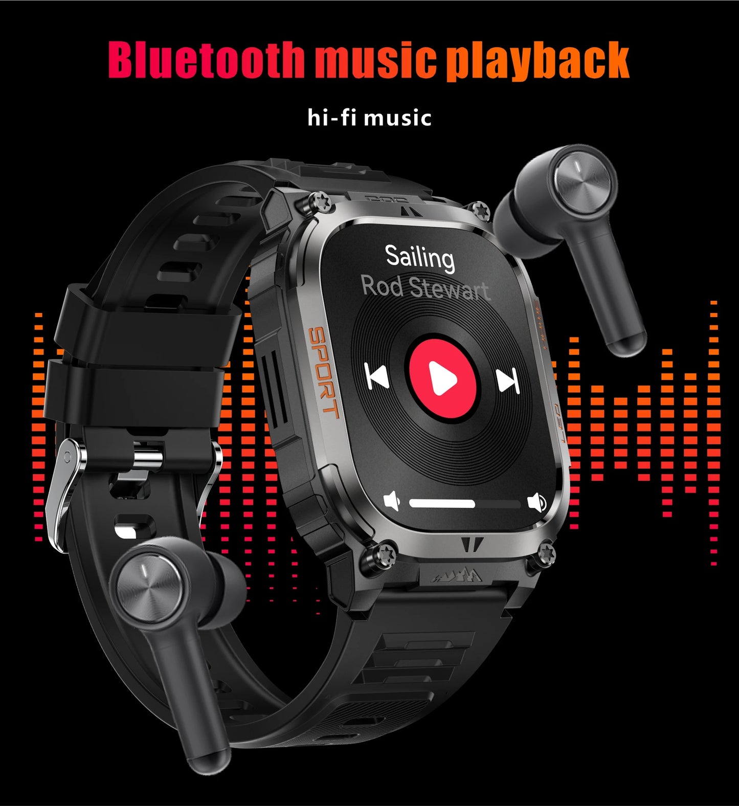 New GPS Tracking Smart Watch LED Flashlight 2.01inch HD Screen Compass BT Call Waterproof Sport Smartwatch For Android iOS