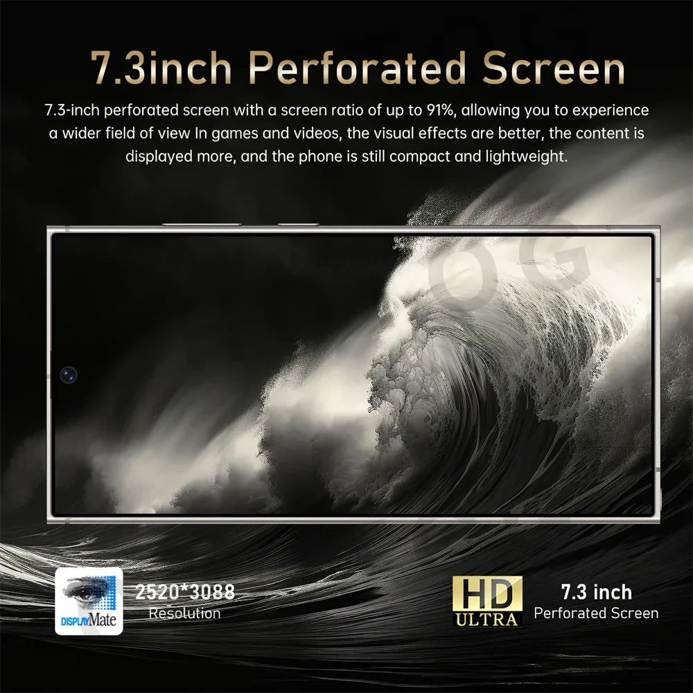 2025 Tablet 7.3 inch 16GB+1TB 4K 7800mAh Snapdragon Dual SIM GPS Tablets Panle For S24 Ultra Smartphone 5G Kids Tab PC Android