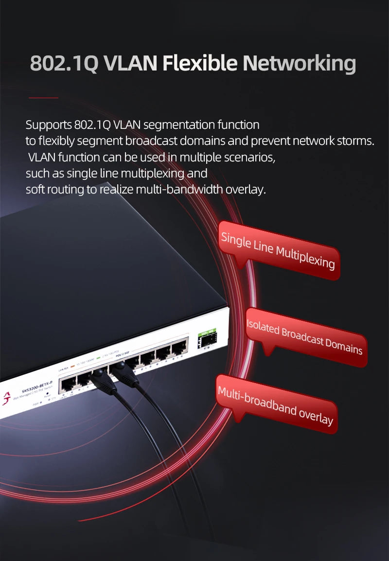 XikeStor 8 Ports 2.5G POE RJ45 1 Port 10G SFP+ L2 Managed POE Support VLAN/ Port Aggregation/ 802.3AF/AT Protocol