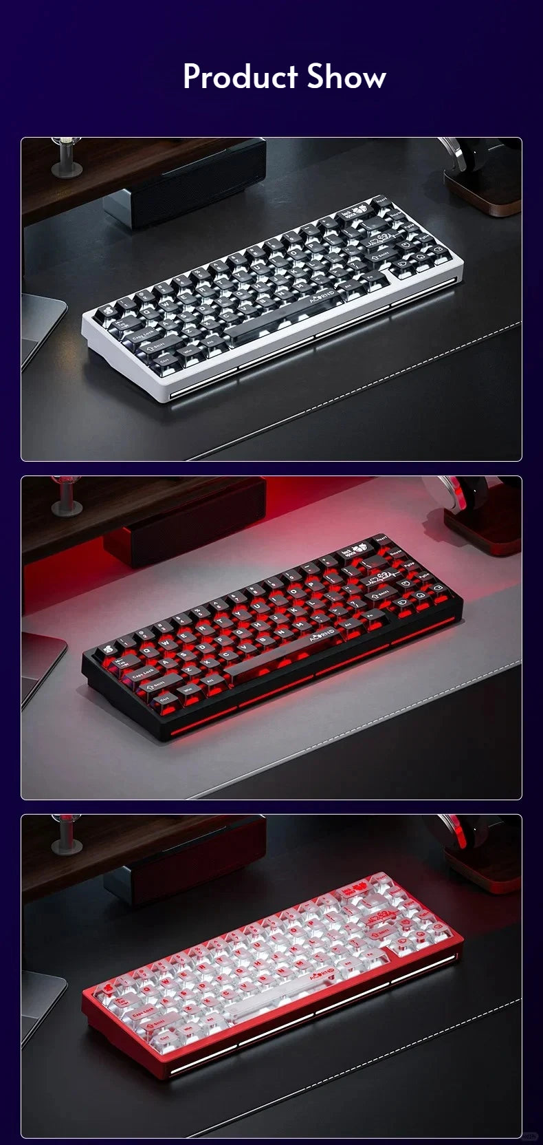 Lucky65 V2 NUT65 Sugar65 Weikav Lucky 65keys Mechanical Keyboard Aluminum 3-Mode Rgb Hot Swappable Custom Wired Gaming Keyboard