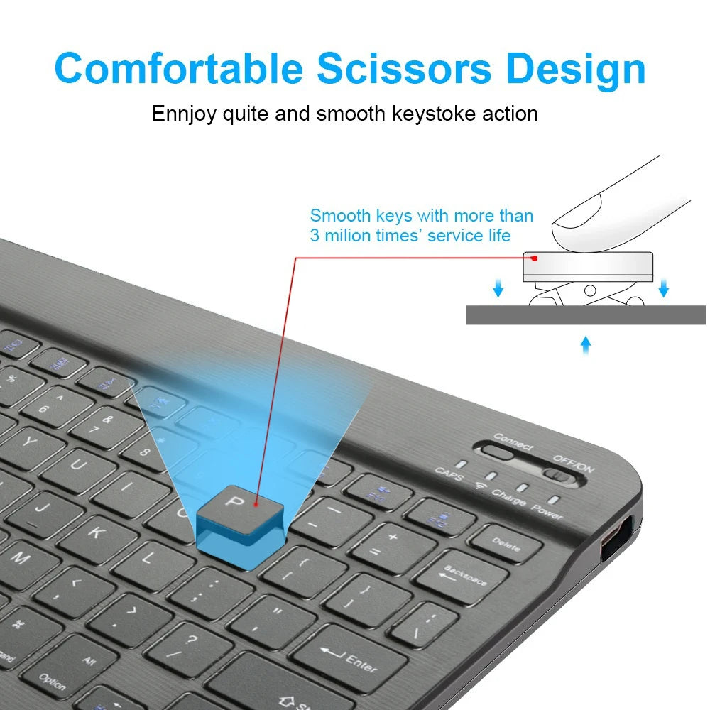 Bluetooth Keyboard Mouse For iPad Mac Android Phone Tablet Slim Office Mini Wireless Keyboard For Android IOS Windows Laptop