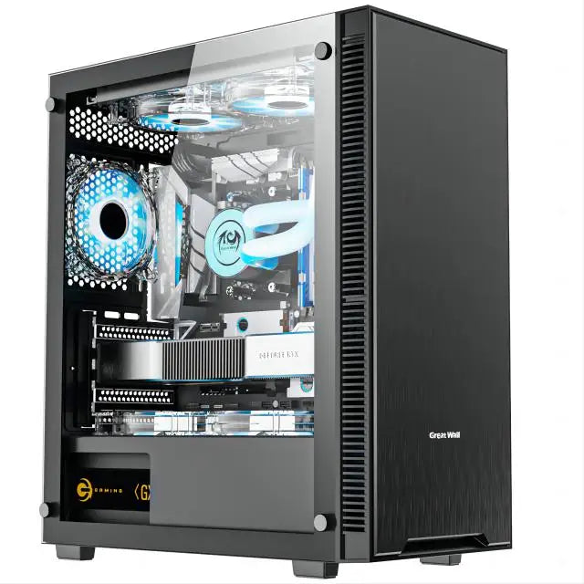 Desktop Computer I3 12100F 16GB 500G SSD RX550 4GB DDR5 Quad Core Win11 PC Desktop Computer Host Office and Household Use Gaming