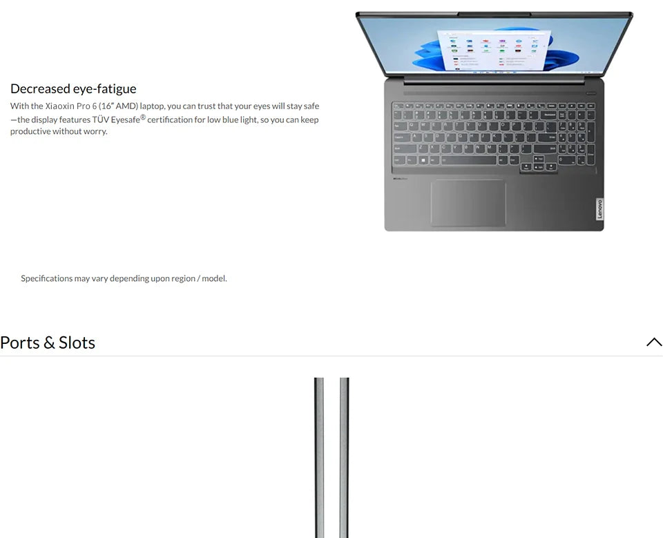 Lenovo Xiaoxin Pro16 2021 Laptop AMD Ryzen 7 5800H/R7-6800H/i5-12500H 16Inch 2.5K 120Hz 16GB RAM 512GB SSD Notebook