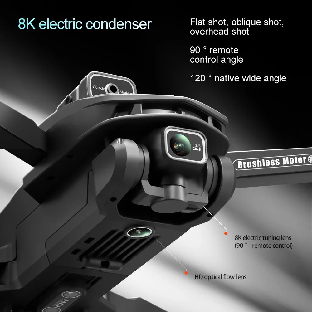 2025 New V168 Max Drone 8K Professional 5G GPS HD Dual Camera Photography 5KM Brushless Foldable Large Screen RC Quadcopter Toys