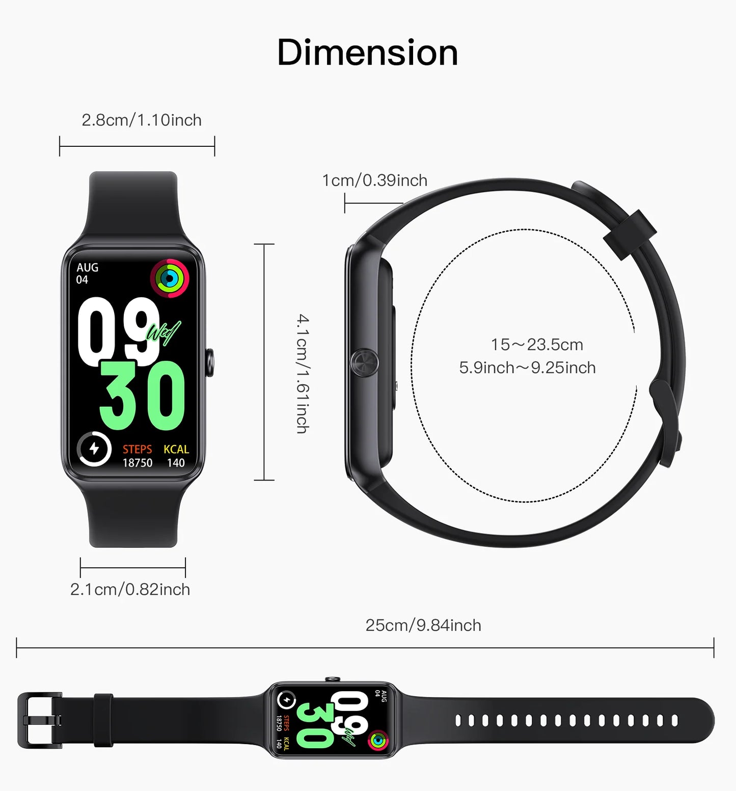 LIGE New 1.47” HD Smart Watch Women's Sports Fitness Bracelet Thermometer Health Monitor Waterproof Women Smartwatch for Xiaomi