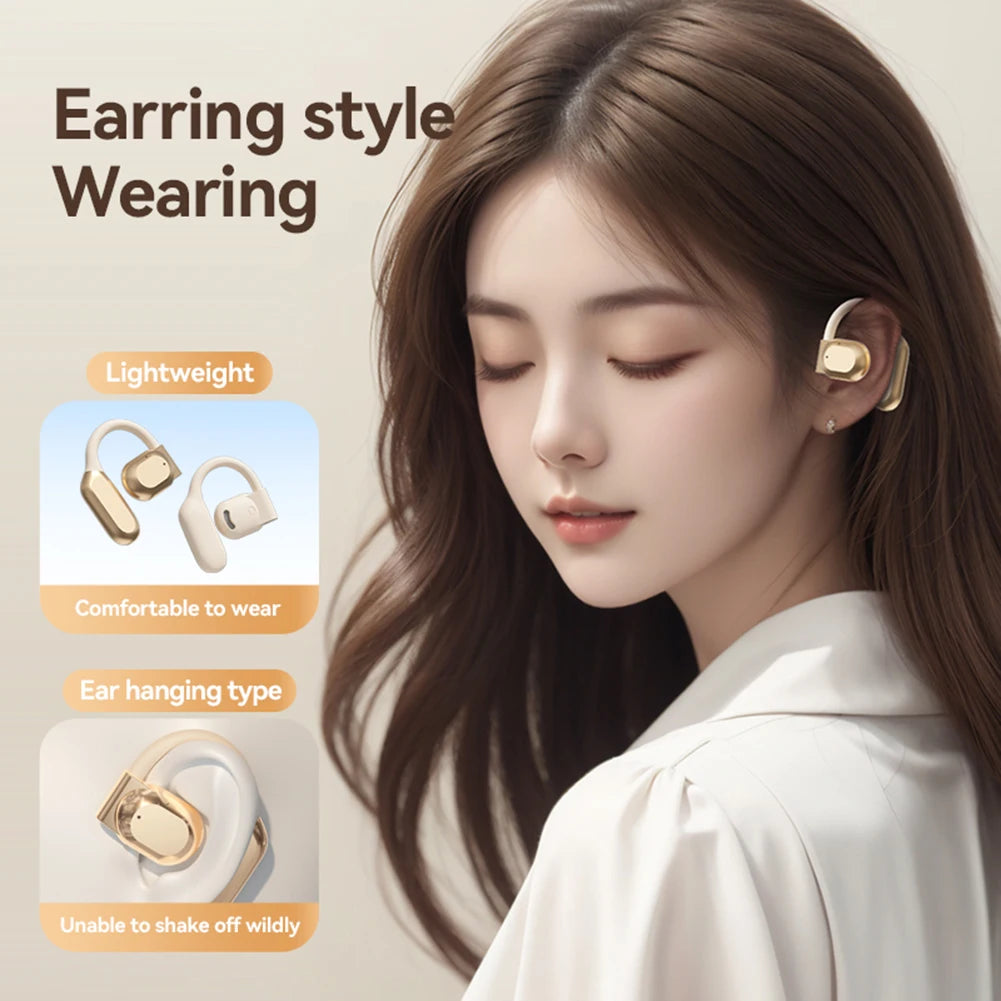 Real Time AI Translator Earbuds Bluetooth-Compatible 5.4 Two-Way Smart Voice Translator Ear Hook Headset for Business Travel
