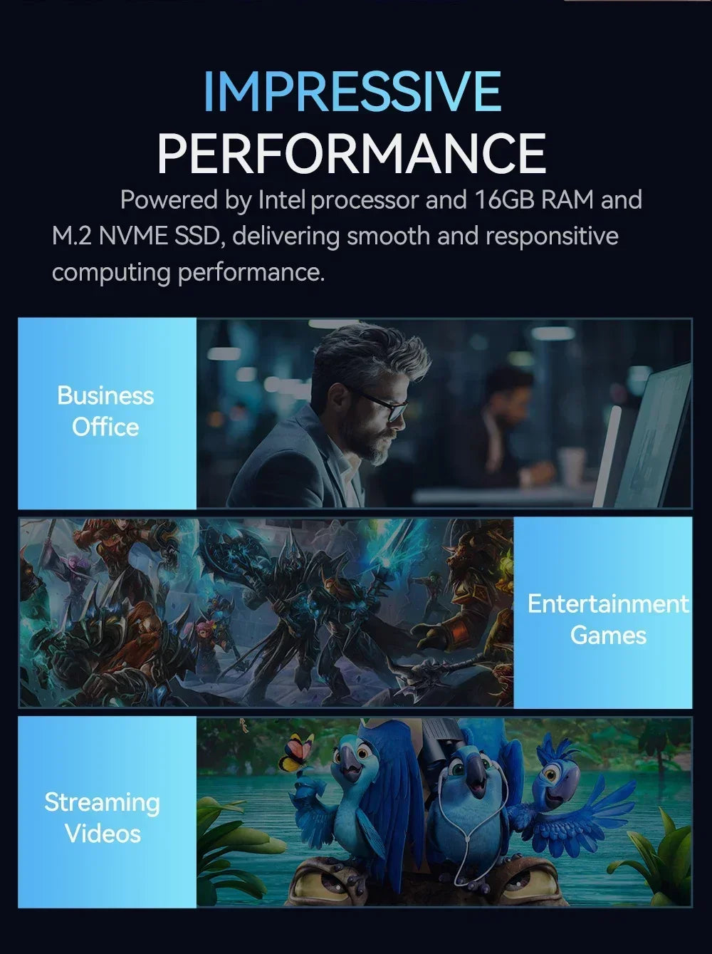 Mini PC Intel Core i9 8950HK Windows 11 Gaming Computer Small Pocket UHD Graphics WiFi6 16GB DDR4 1TB SSD 1000Mbps Dual Desktop