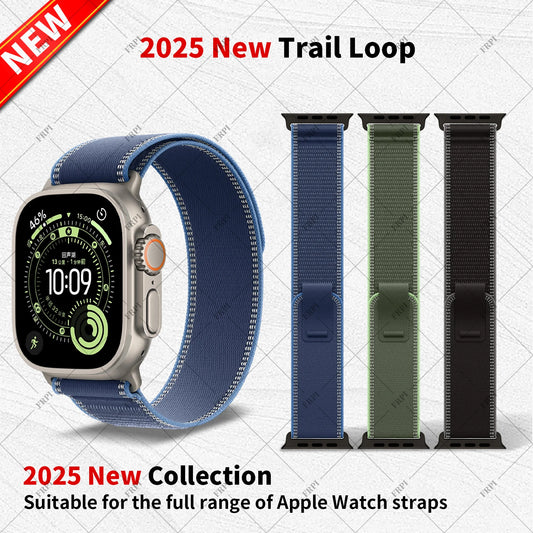 2025 New Suitable for Apple Watch  High Quality Nylon Strap Trail Loop For Watch Series 11 10 9 8 7 SE 3 Ultra 3 2 Band Iwatch