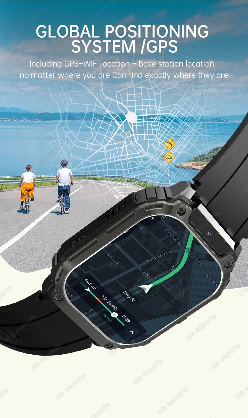 New GPS 5G SIM Card Smartwatch Men Women Video Calls 2/16GB Memory GPS WiFi Tiktok APP Waterproof Smart Watch For Android Pk Pgd