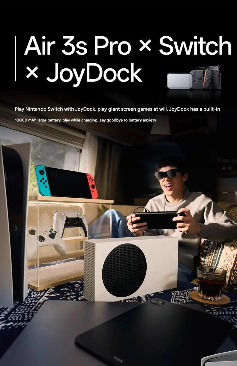 Rayneo Air3s Pro AR Smart Glasses 1200nits 135inches HD Screen 3840 Hz PWM 3D Glasses For Xbox PS5 Switch