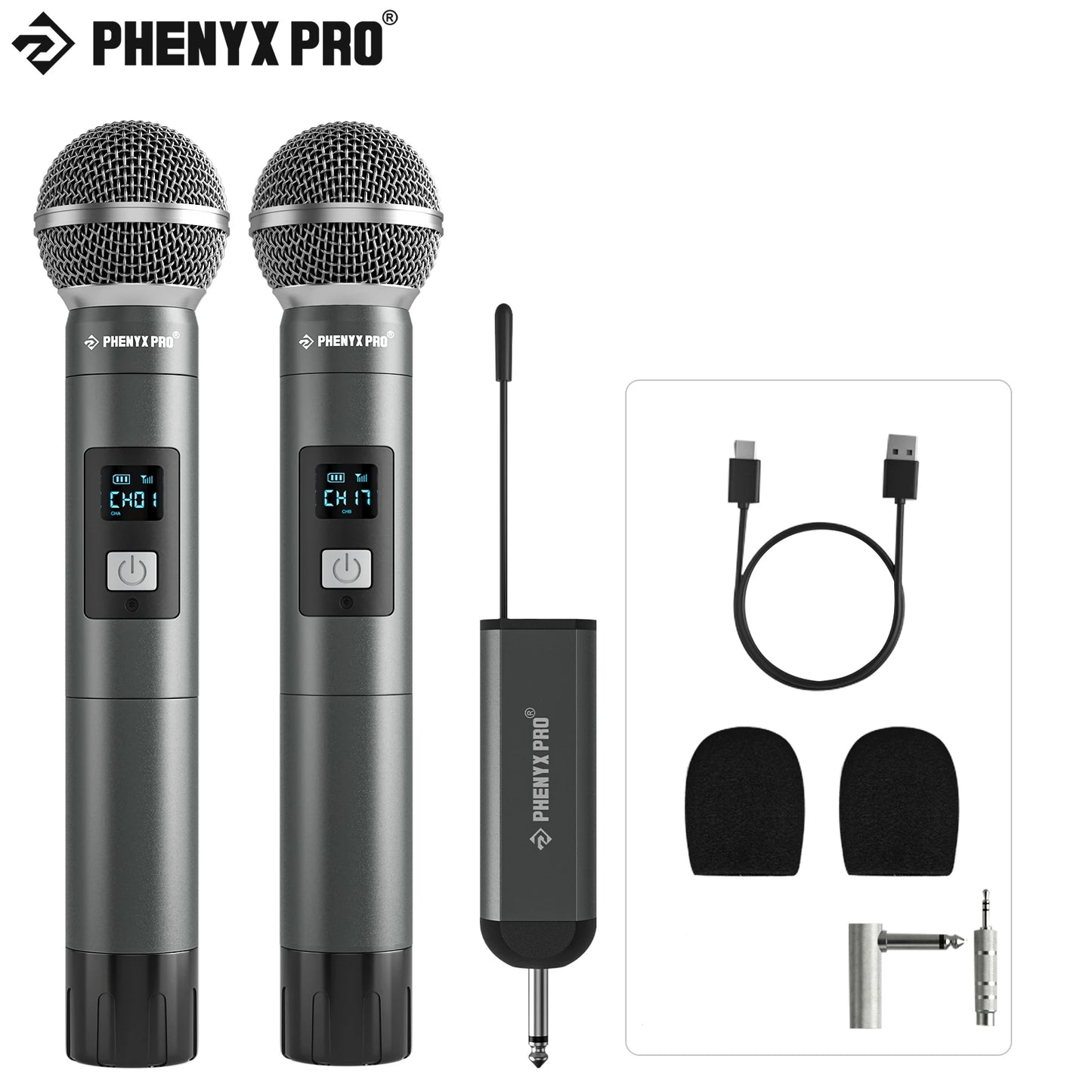 2 channel Digital Portable Wireless Microphone UHF Recording Karaoke Mic 900mhz Professional Handheld Mic Church PDP-2