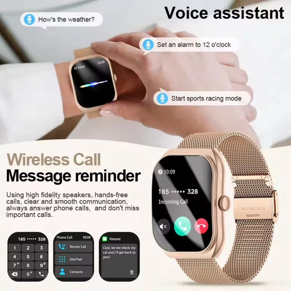 2025 New For Xiaomi Smart Watch Women Heart Rate Health Monitoring Voice Assistant BT Calling IP68 Waterproof Sports Smartwatch