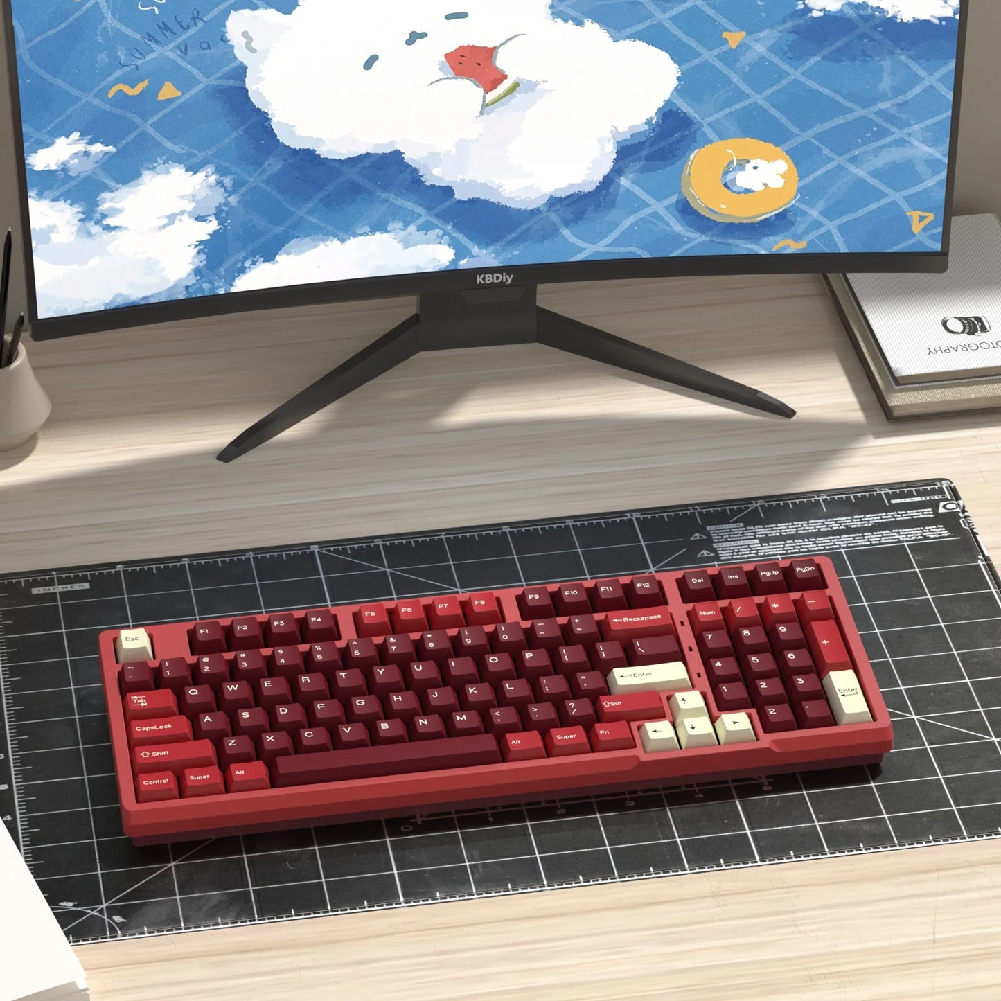 KBDiy GMK Jamon Keycap Cherry Profile Double Shot PBT ISO Keycaps For Gamer Mechanical Keyboard Kit Gaming Point Retro Key cap