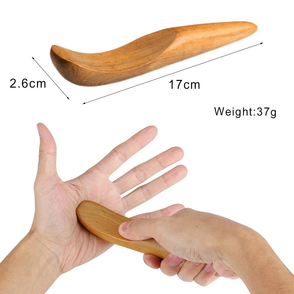 Wood Therapy Massage Tools Gua Sha Board Wooden Scraper Massage Rolls Lymphatic Drainage Tool for Release Cellulite Sore Muscle
