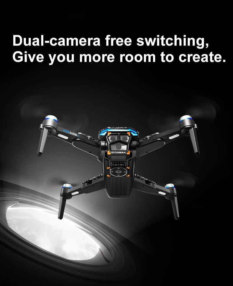New D13 Drone 4K Professional Three HD Camera with Large Screen 5G WIFI FPV Dron Brushless Optical Flow Hover Folding Quadcopter