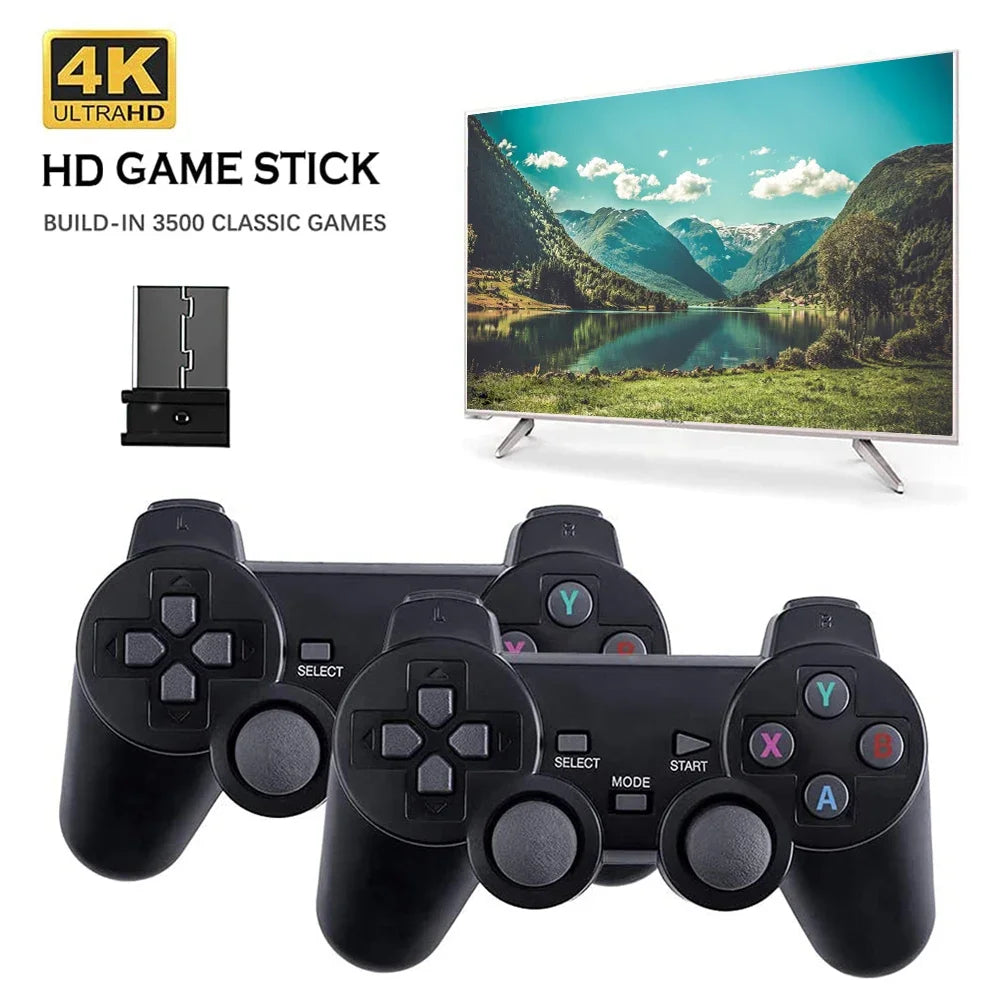 2.4GHz Wireless Gamepad Twin Pack - No Delay Dual Shock Controllers for M8/D90 Game Stick, PC, Android TV Box with Battery Power