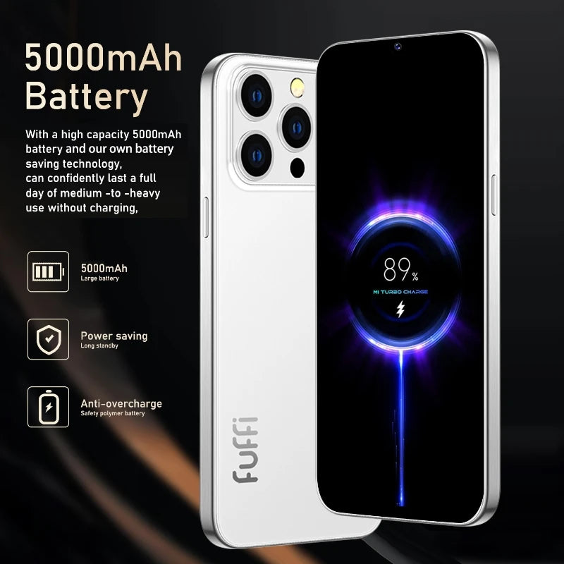 Global Vision 17 Pro Max Smartphone 5G Android 12 8GB RAM 512GB ROM 6.3 Inch Phone 2280x1080HD 24+48MP 4 5G Network Mobile Phone