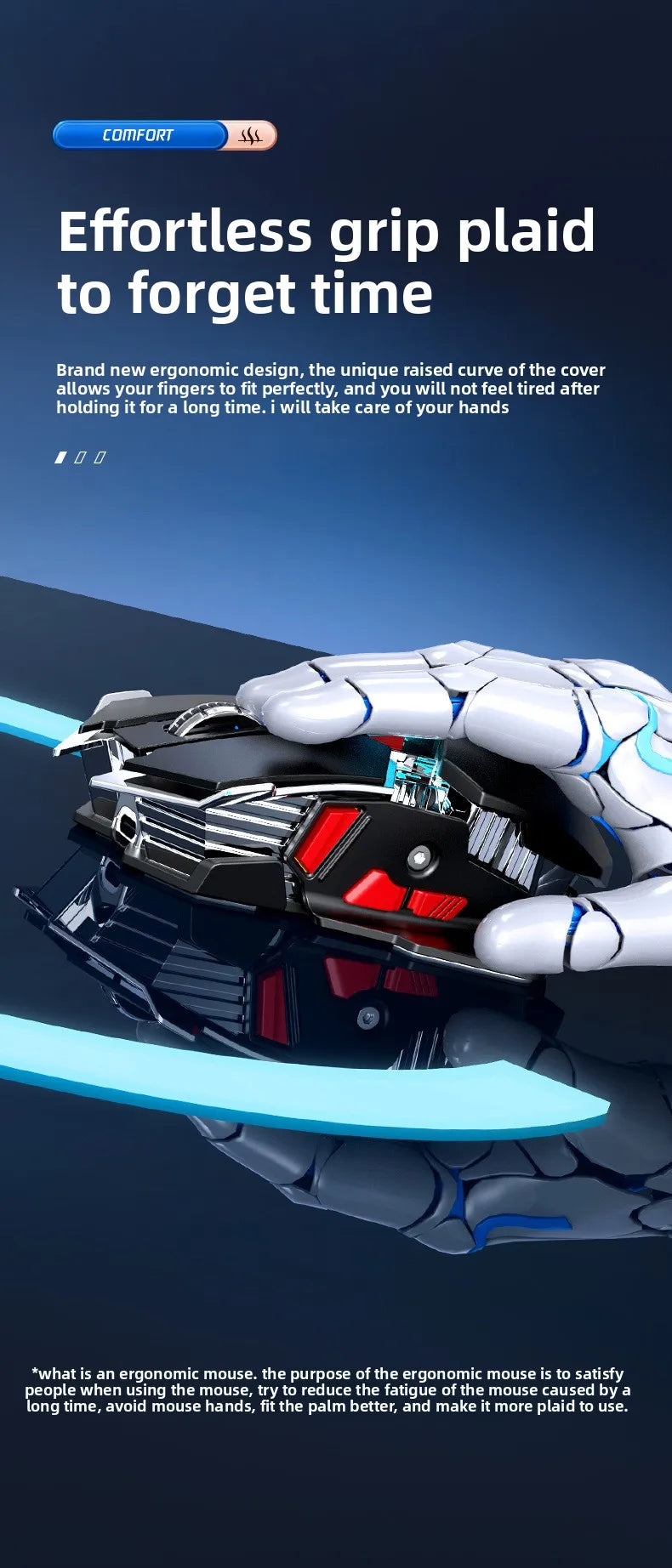 2025 New SC300 Wireless 2.4G Gaming Mouse RGB 3200dpi Rechargeable Silent Mechanical E-sports Mouse for Desktop Computer Laptop