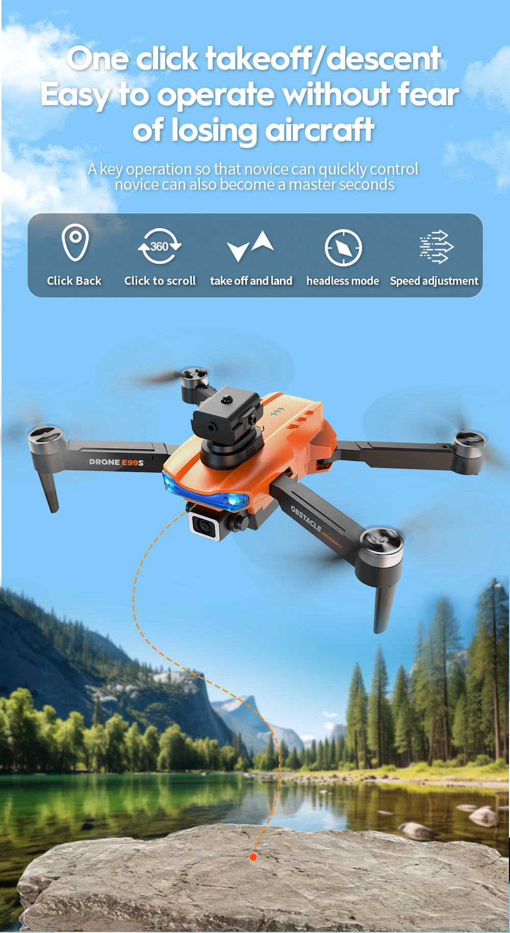 E99Pro Dron with Camera Professional 4K Dual Camera WIFI Optical Flow Drone fpv Obstacle Avoidance Aerial Photography Quadcopter