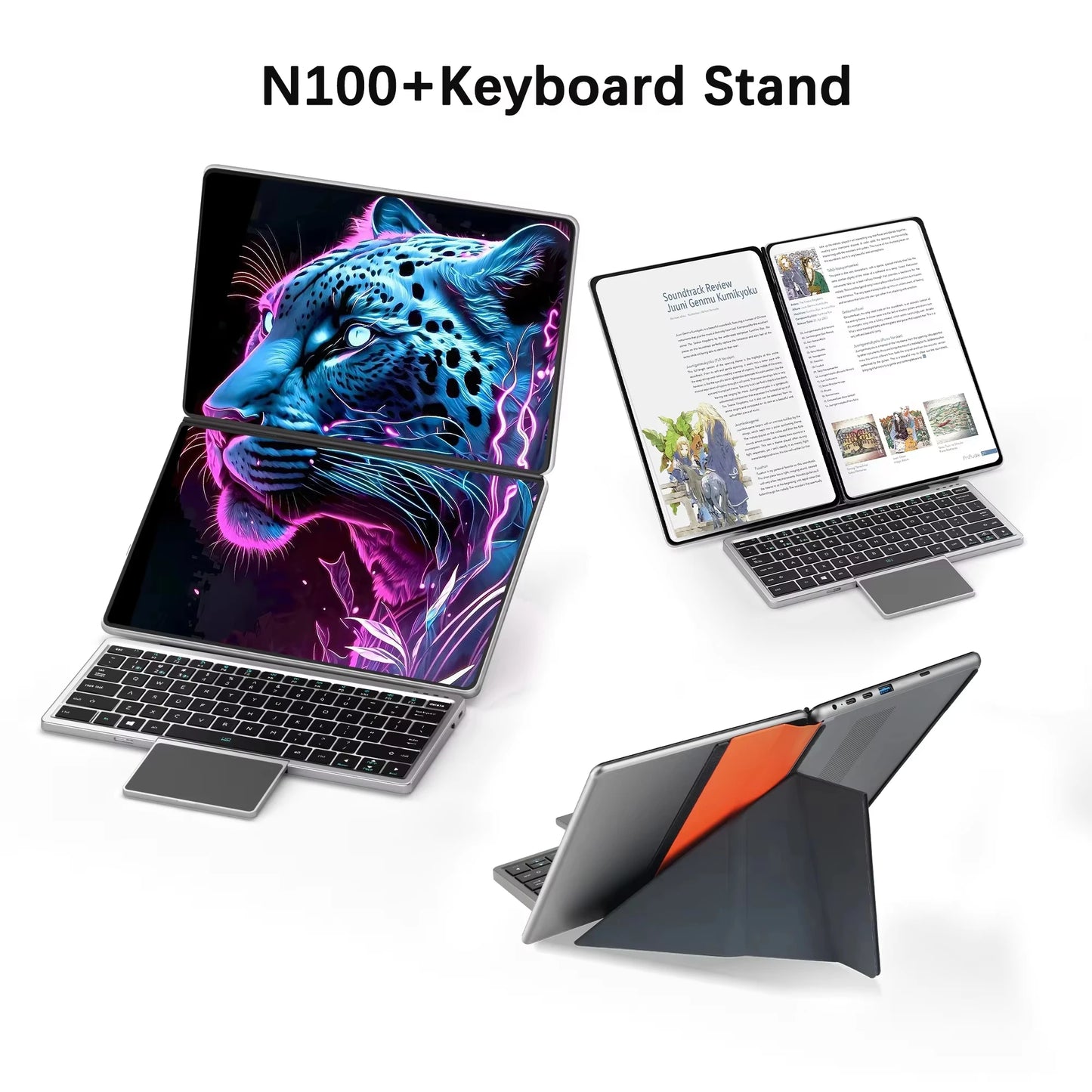 GLF-S2 10.9+10.95 Inch Dual Screen Laptop Intel i3 1215U N100 Touchscreen Notebook WIFI 6 180° flip Win11 Laptop Tablet Computer