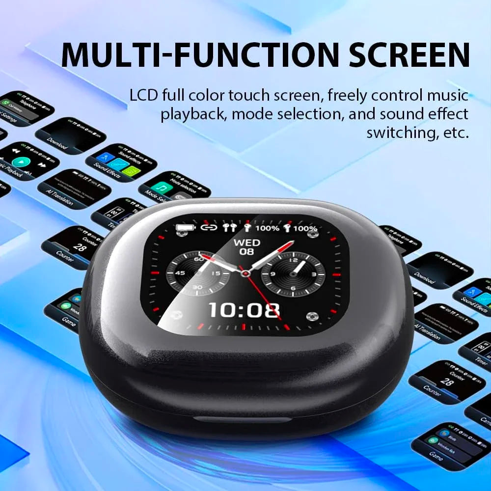 UYUXIO AI Translating Earbuds Real Time with 144 Languages Translation Earphone with Touch LCD Screen OWS Headphone Ear Buds
