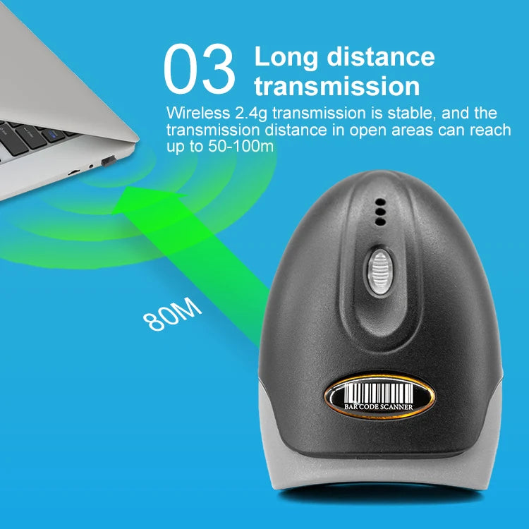 1D 2D Barcode Scanner Wired 2.4G Wireless Bluetooth Bar Code Reader Handheld Portable Scanning For Supermarket Logistics Product
