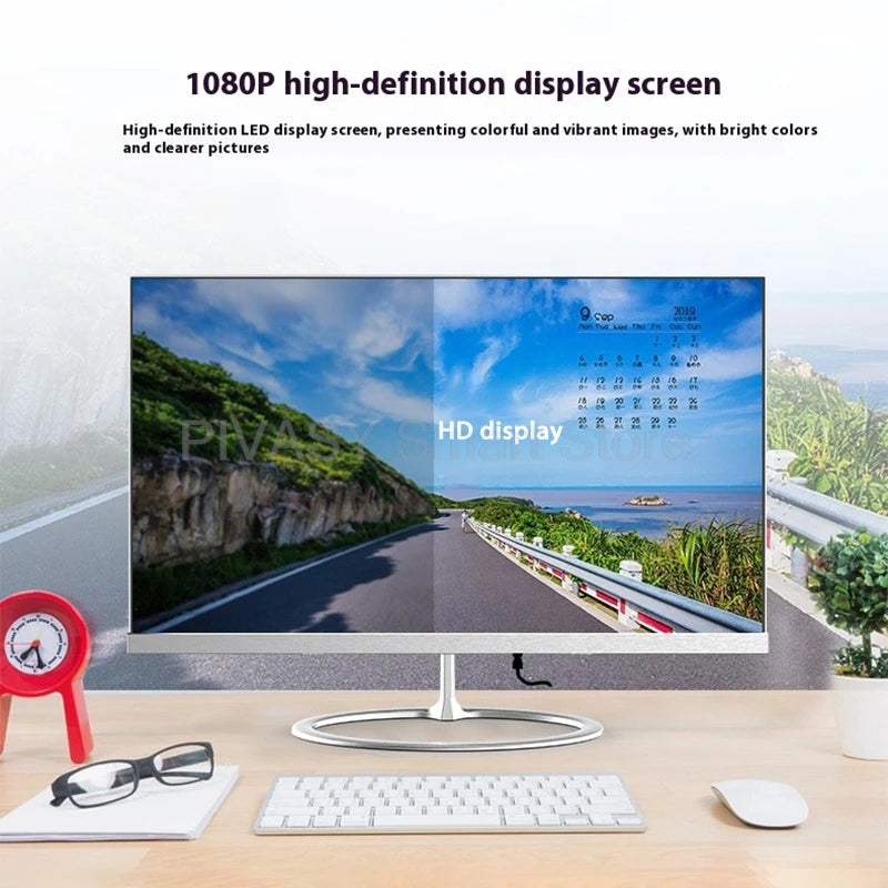 All-in-One Desktop PC SSD Quickly Boot 3mm Bezel Big Screen Ratio 1080P WiFi Multi-Tasking for Office Education Studio Business
