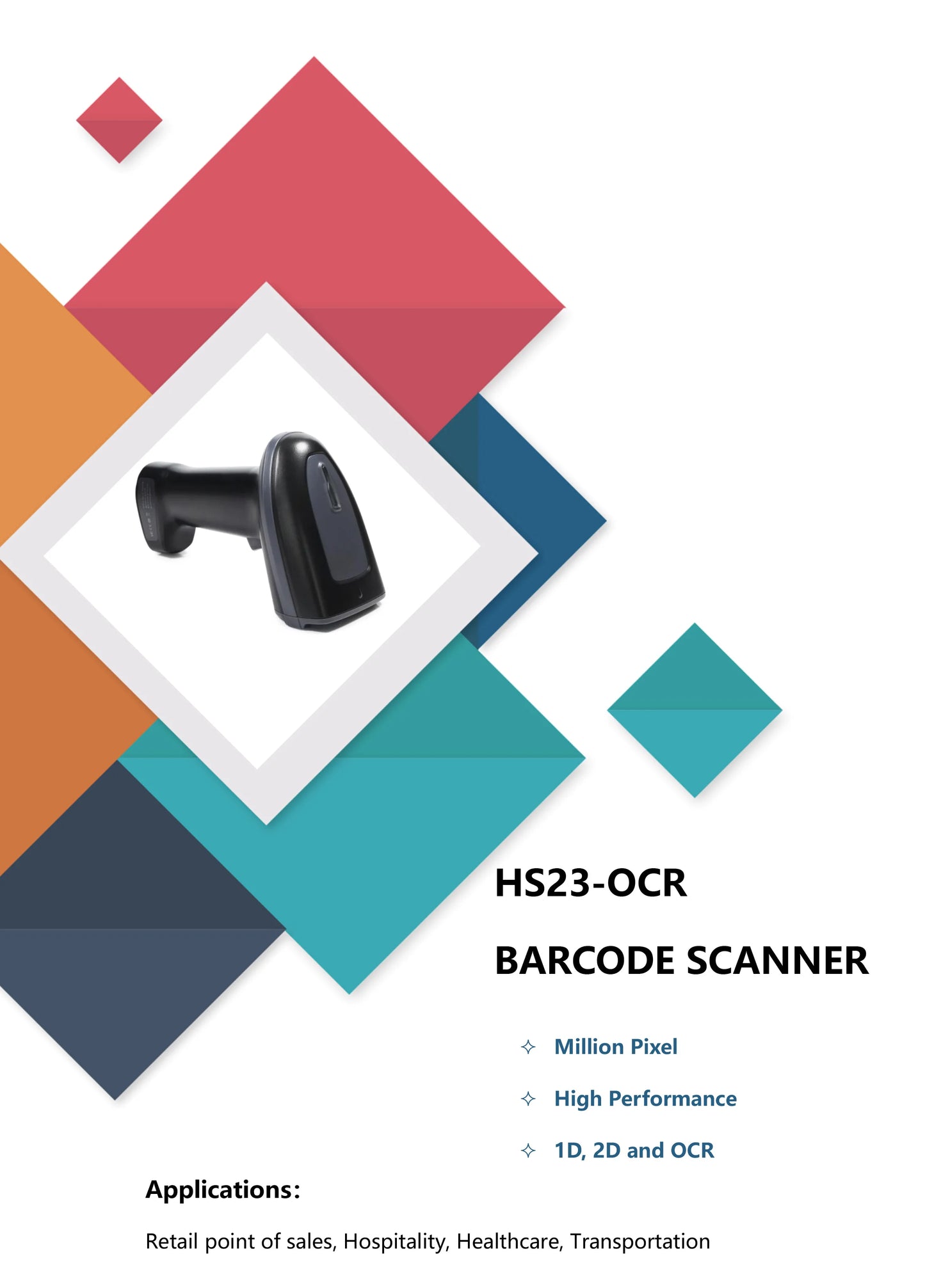 2D/1D OCR Barcode Scanner Handheld Portable Wired USB Reader MRZ PDF417 Data Matrix for Retail Store /Passport Identity Card