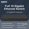ONTi 10Gb SFP+ Ethernet Switch 8 Ports Full 10000Mbps Optical SFP+ Network Switch Plug and Play Home Lab Unmanaged Switch